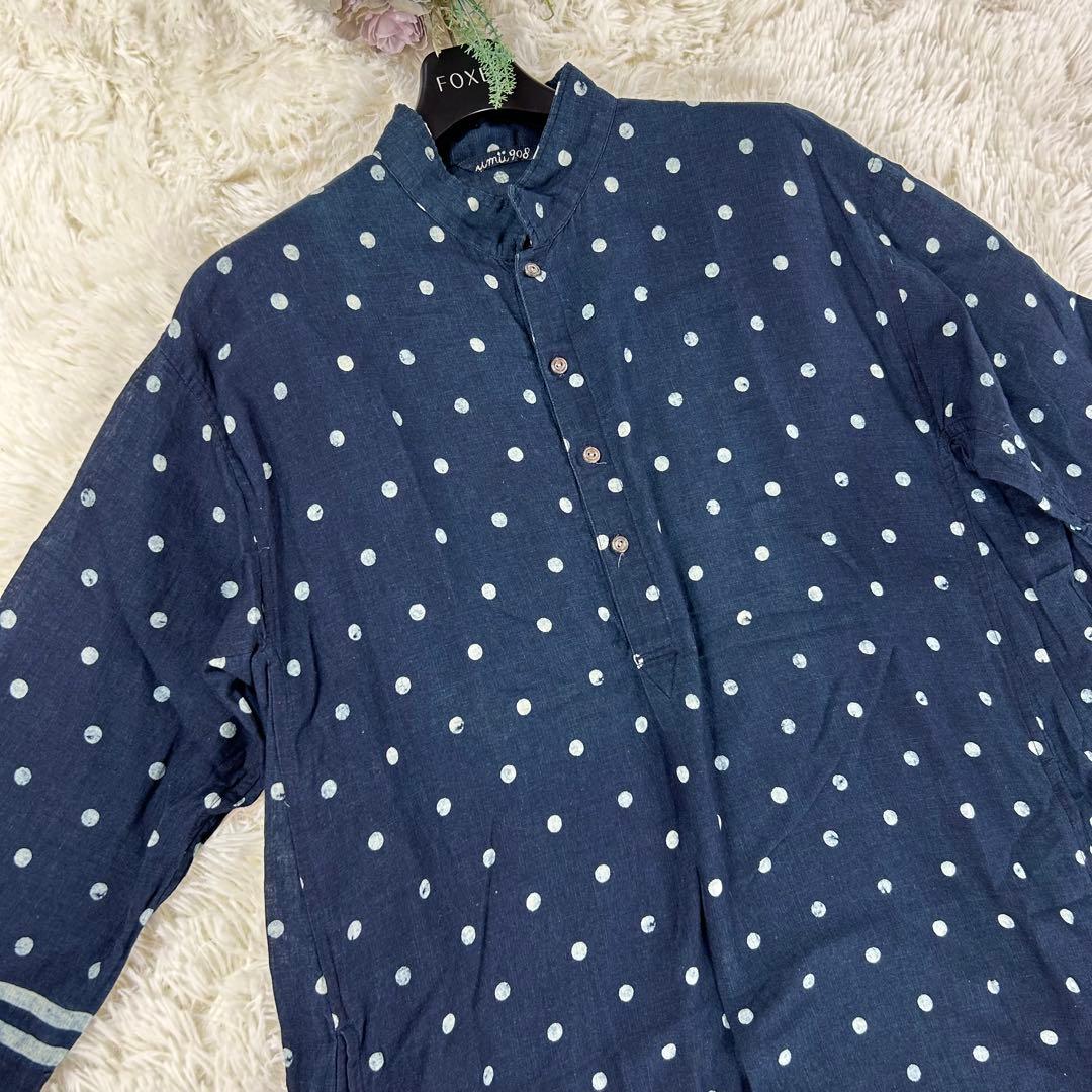 美品★umii908　45R/45rpm　ドットワンピース　ロング　ネイビー　3