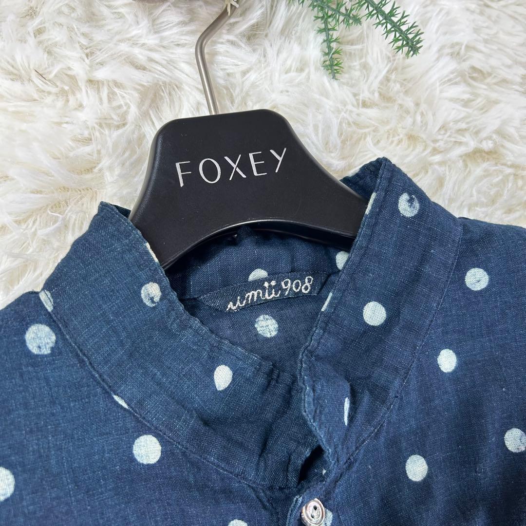 美品★umii908　45R/45rpm　ドットワンピース　ロング　ネイビー　3