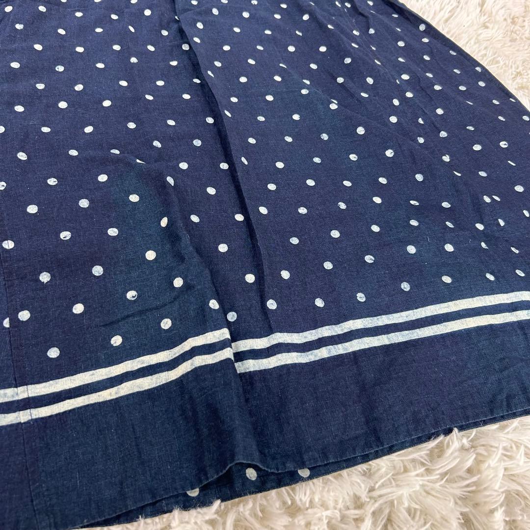 美品★umii908　45R/45rpm　ドットワンピース　ロング　ネイビー　3