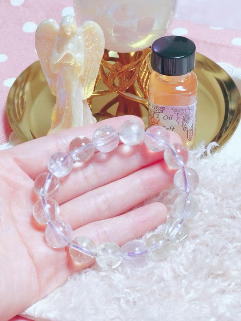 【新品未使用/鑑別書付き】即購入可✨透明度抜群✨大玉クンツァイトブレスレット