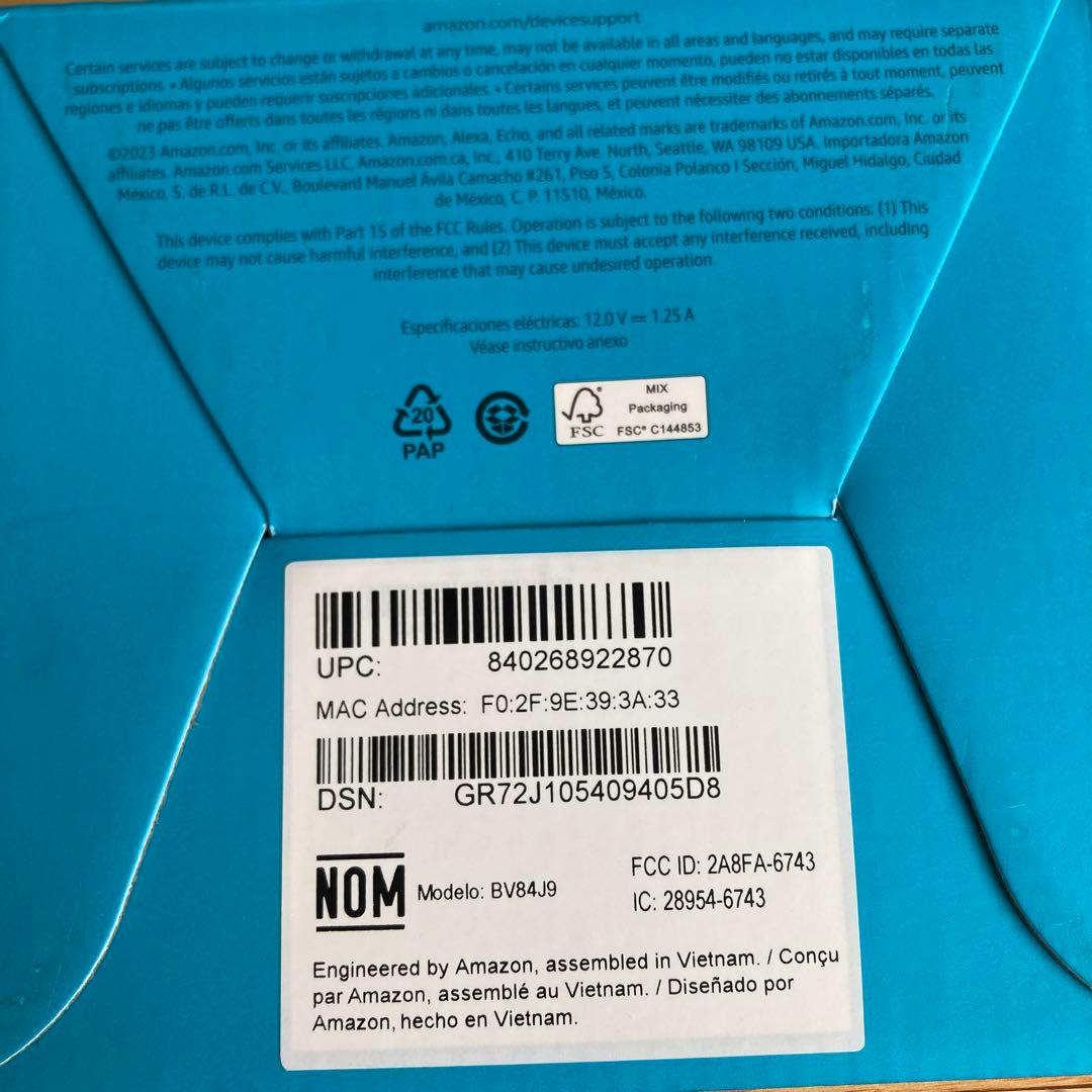 【新品未開封】Alexa Echo Spot 2.8インチ スマートスピーカー