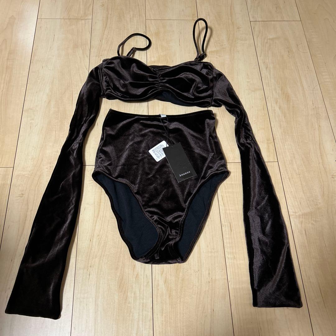 【新品未使用タグ付き】 anuans ベロアセパレートギャザースイムウエア 水着