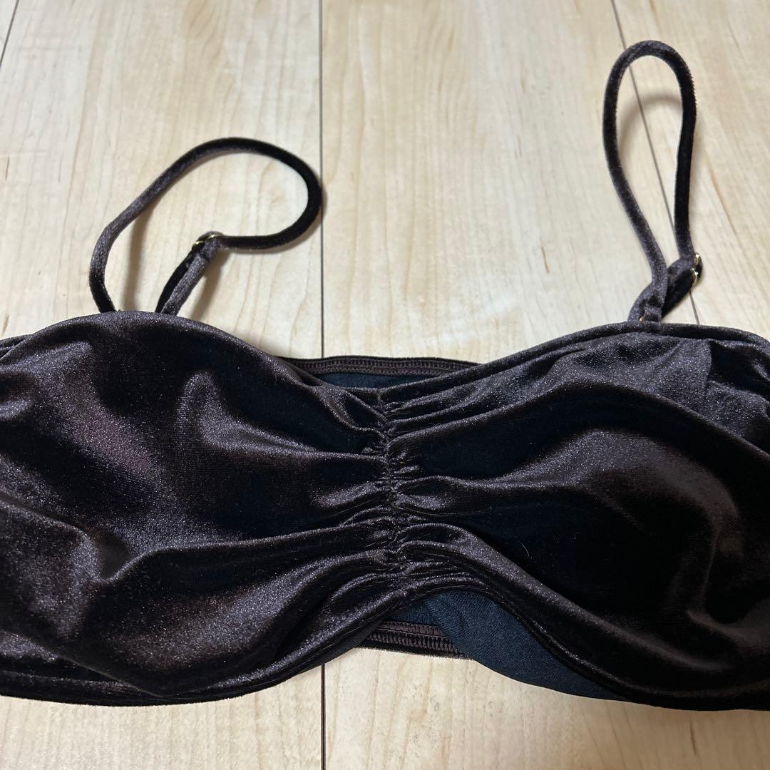 【新品未使用タグ付き】 anuans ベロアセパレートギャザースイムウエア 水着