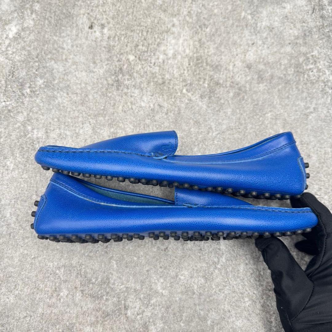 極美品　トッズ ブルー　ゴンミーノ　ドライビングシューズ　モカシン　レザー 本革