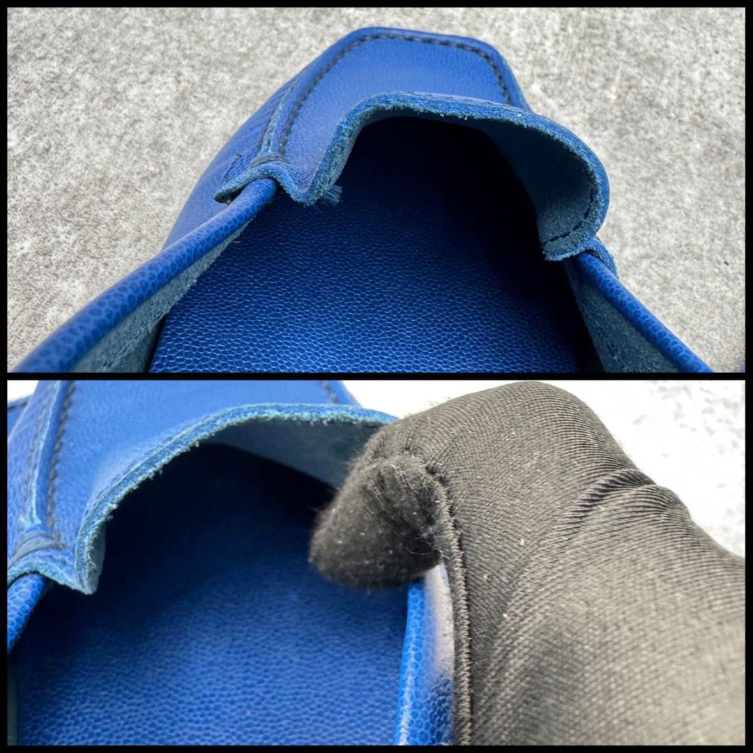 極美品　トッズ ブルー　ゴンミーノ　ドライビングシューズ　モカシン　レザー 本革