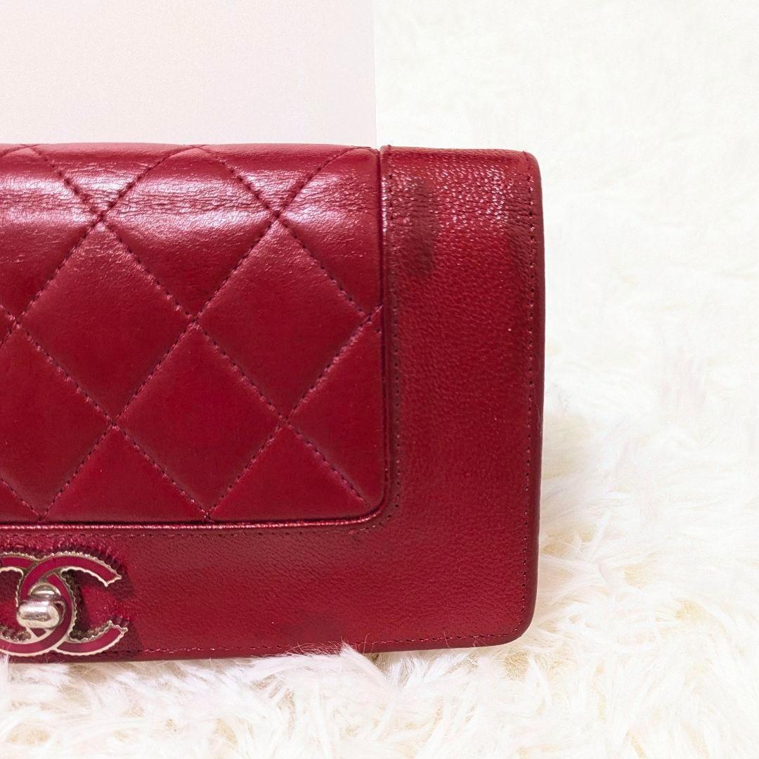 希少✨CHANELシャネル　マドモアゼル　マトラッセ　フラップ　長財布　ボルドー