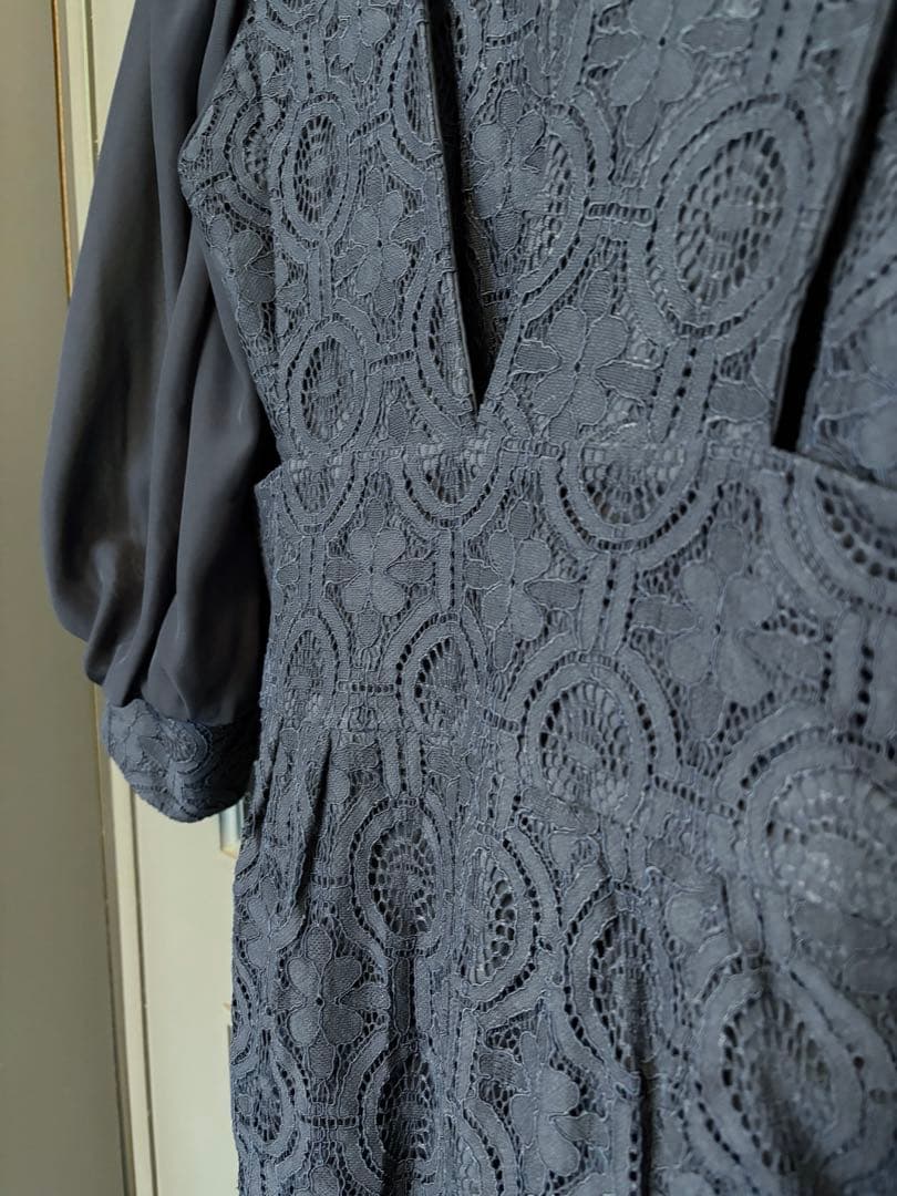 kana 幾何学柄 レース パンツドレス