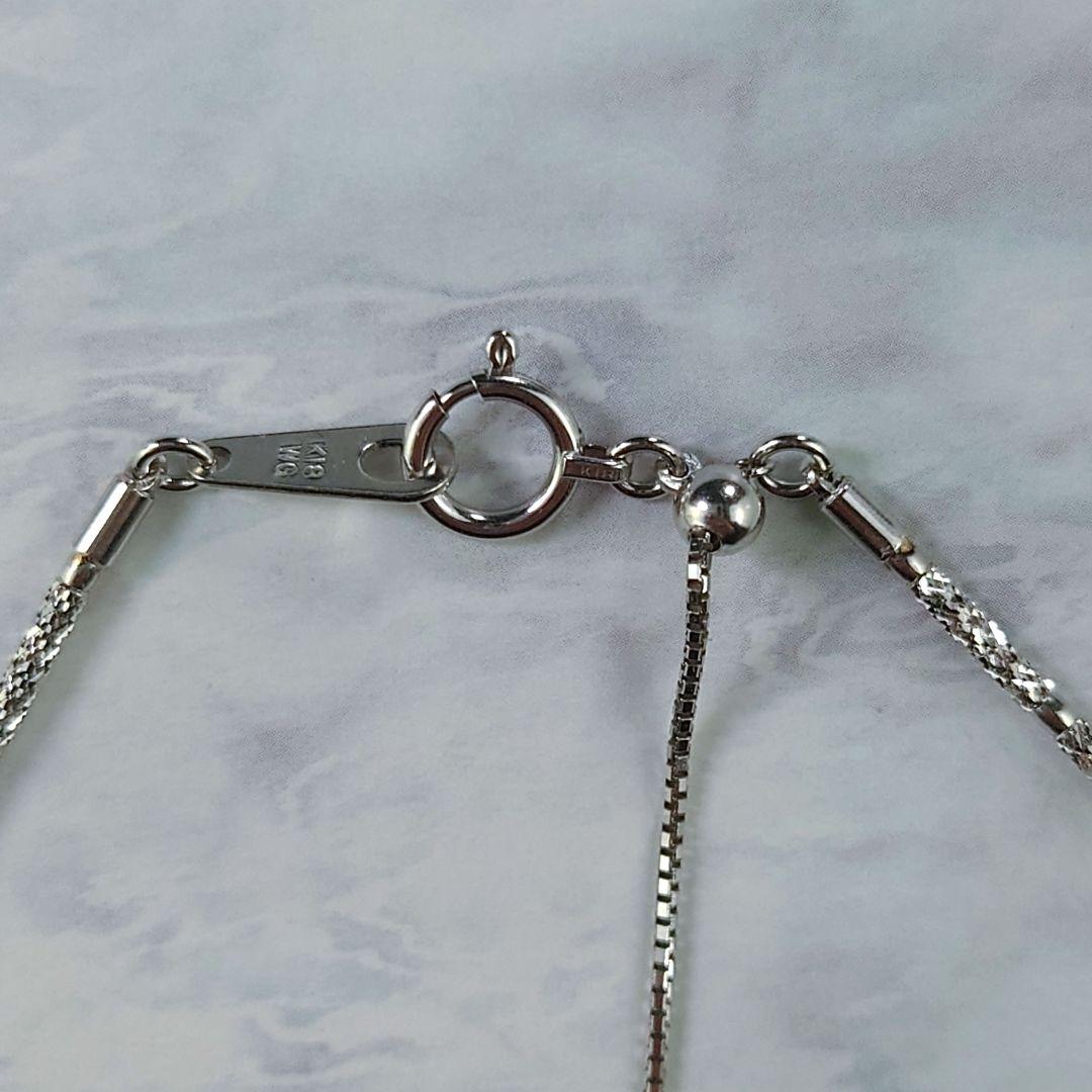 K18 WGワイヤーネックレス　18金　オメガネックレス