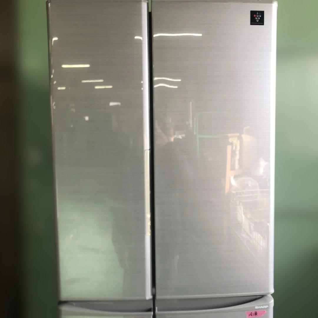 SHARP シルバー 大型冷蔵庫 下部冷凍室付き 冷蔵庫 455L