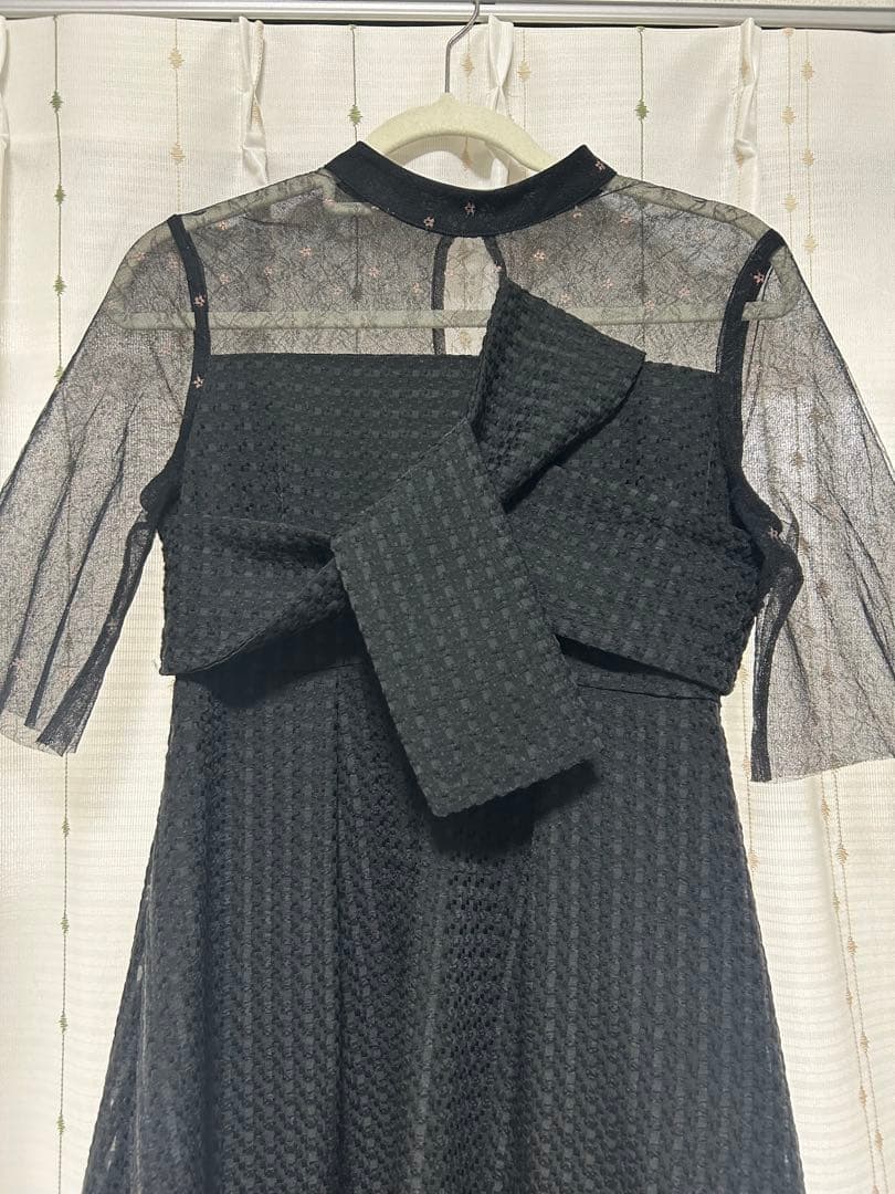 LEJA ブラック ハイネック パーティードレス