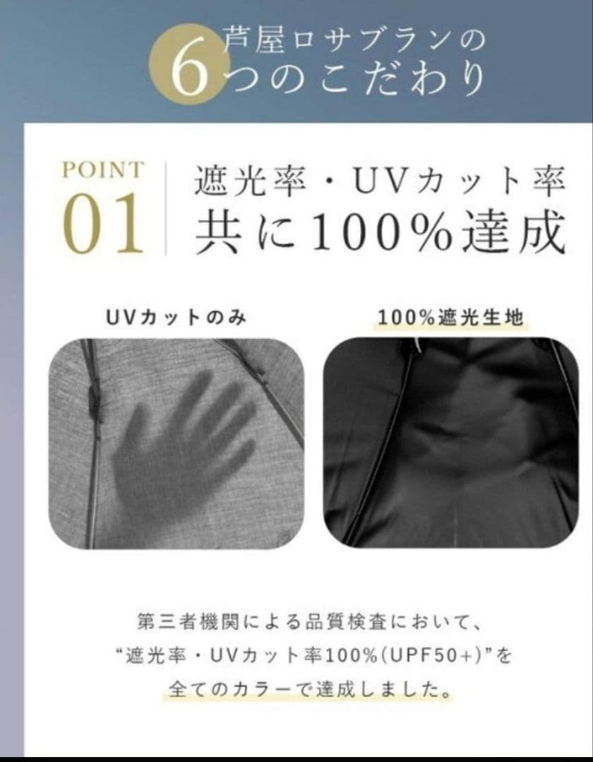 【新品・未使用】芦屋ロサブラン　日傘　長傘　晴雨兼用(ミドルサイズ)