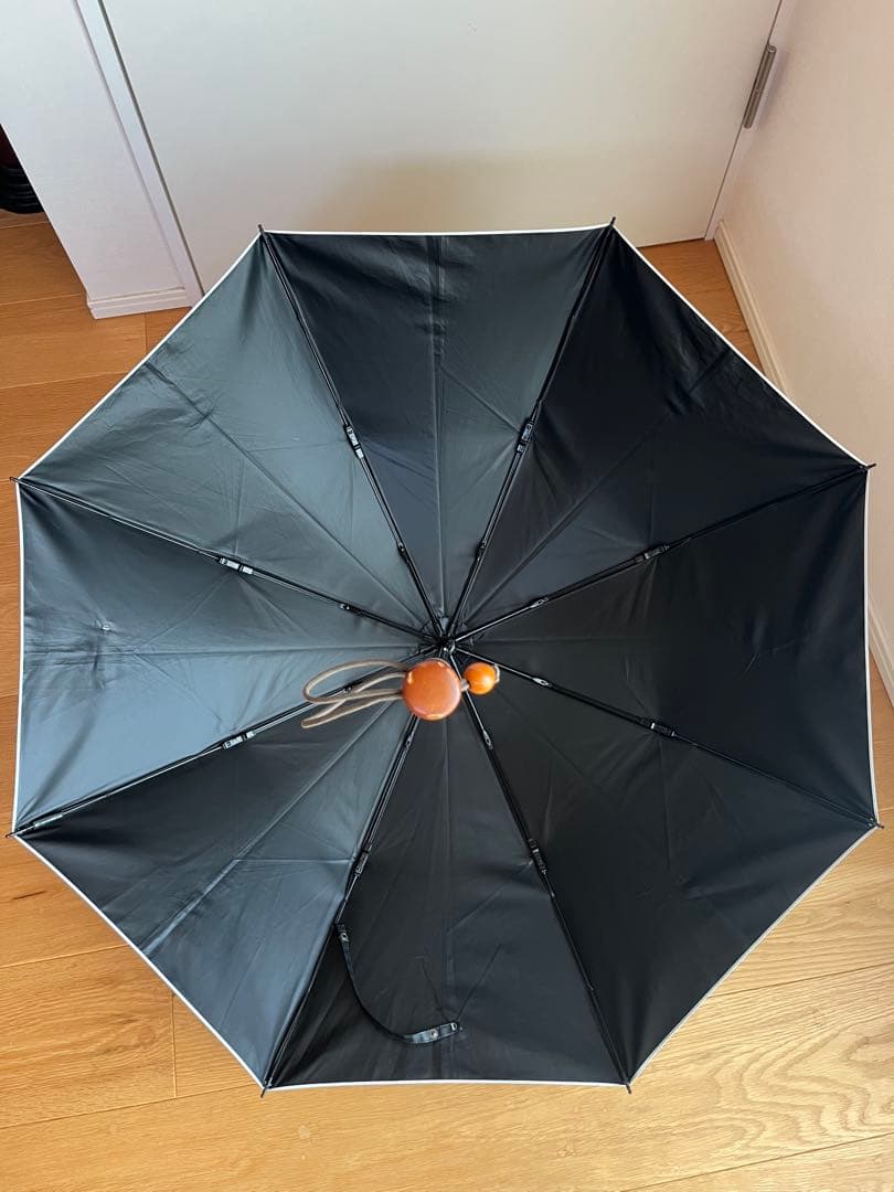 【サンバリア 100】 折りたたみ日傘 ２段折 / ボーダー ブルー