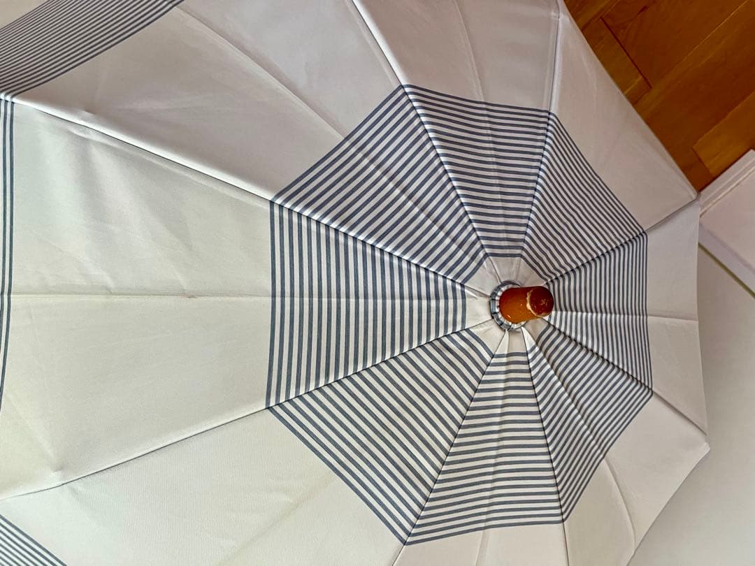 【サンバリア 100】 折りたたみ日傘 ２段折 / ボーダー ブルー