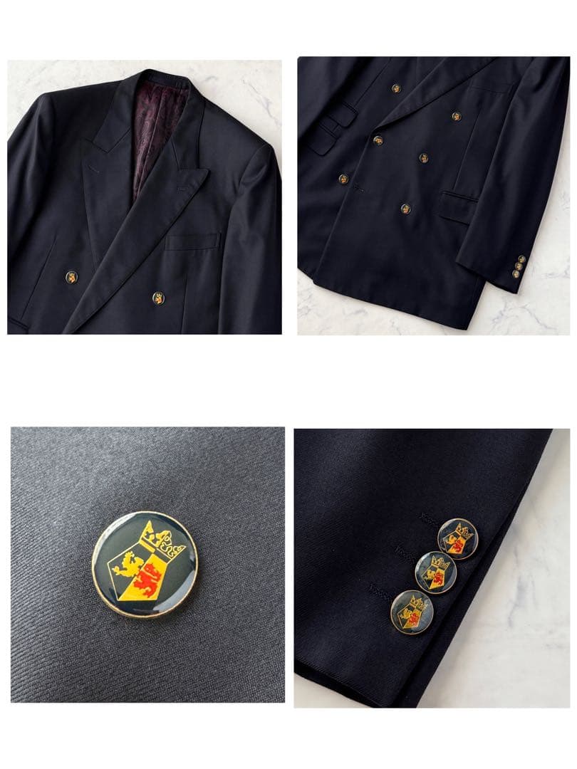 アクアスキュータム ダブル テーラード ジャケット ブレザー ブラック L〜XL