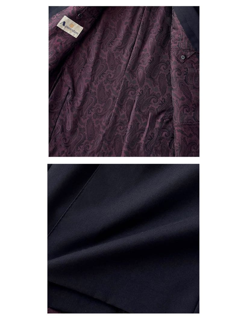 アクアスキュータム ダブル テーラード ジャケット ブレザー ブラック L〜XL