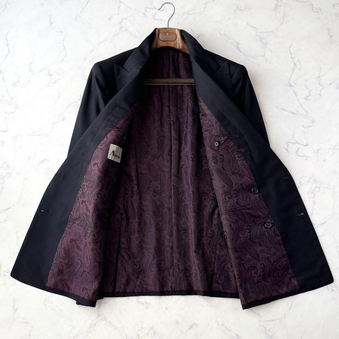 アクアスキュータム ダブル テーラード ジャケット ブレザー ブラック L〜XL