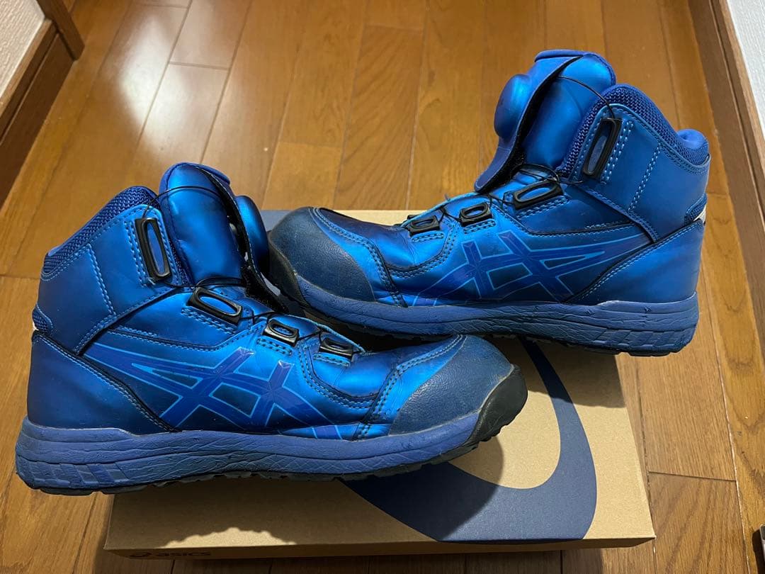 asics CP304限定希少色ハイカット安全靴 青