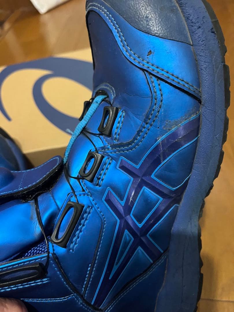 asics CP304限定希少色ハイカット安全靴 青