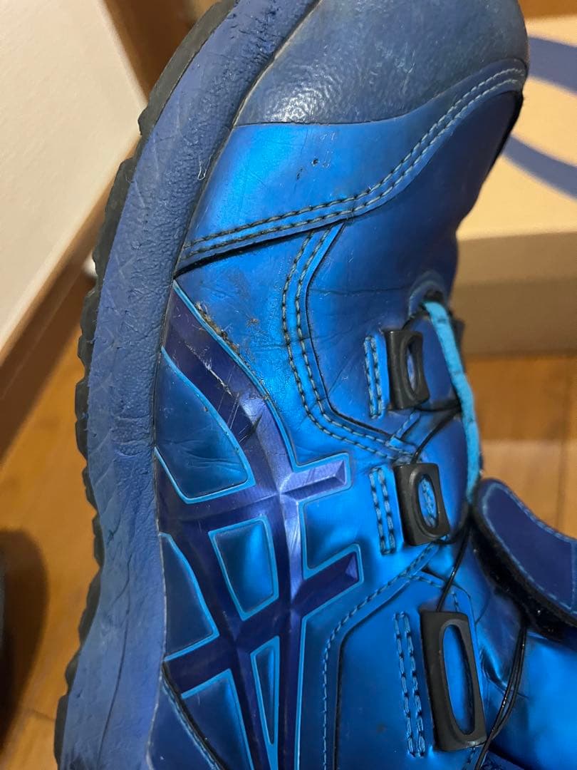 asics CP304限定希少色ハイカット安全靴 青