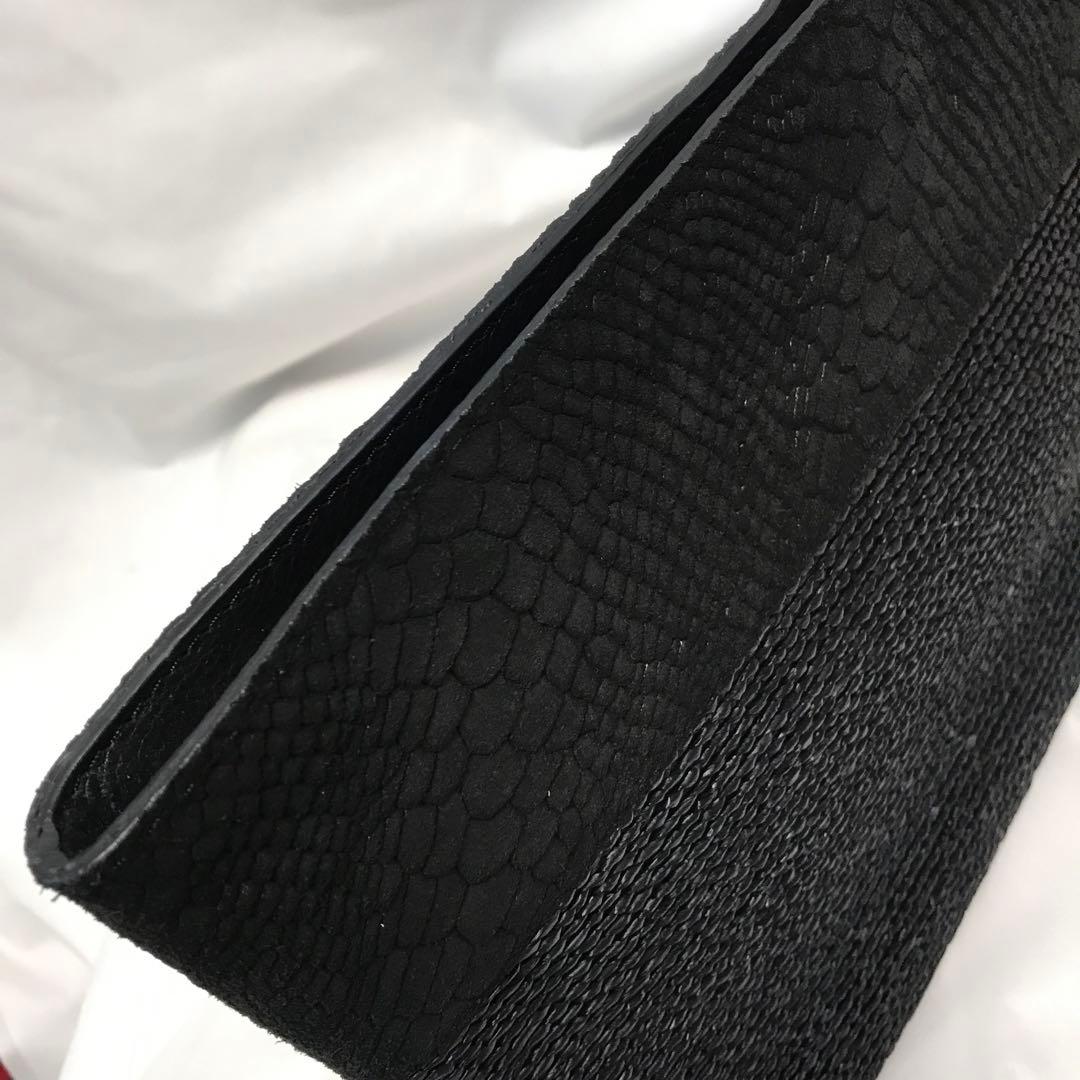 ヘレンカミンスキー パイソン型押し本革+ラヒィア　クラッチ　女優スタイル