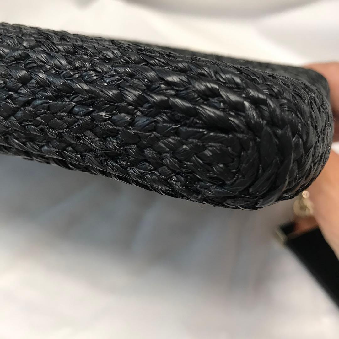 ヘレンカミンスキー パイソン型押し本革+ラヒィア　クラッチ　女優スタイル