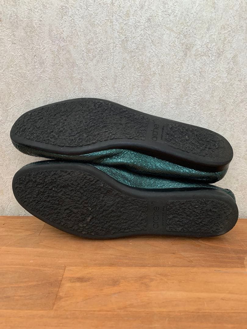 arche アルシュ　パンプス　フランス　グリーン　レザー　23cm 阪急百貨店