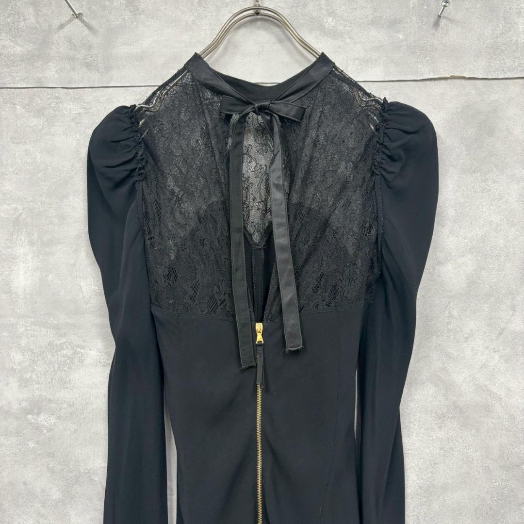 DOLCE & GABBANA レース 襟リボン デザイン ドレス N1842