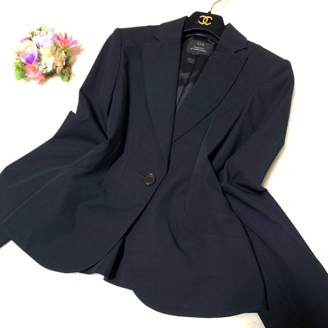 ★マックスマーラ　23区　セットアップ　異素材　ツウィードプリーツ❤︎シルク混　M