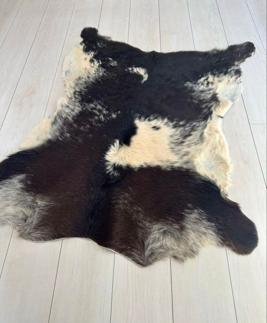 カウラグ 牛革 ラグマット ハラコ ミッドセンチュリー インダストリアル