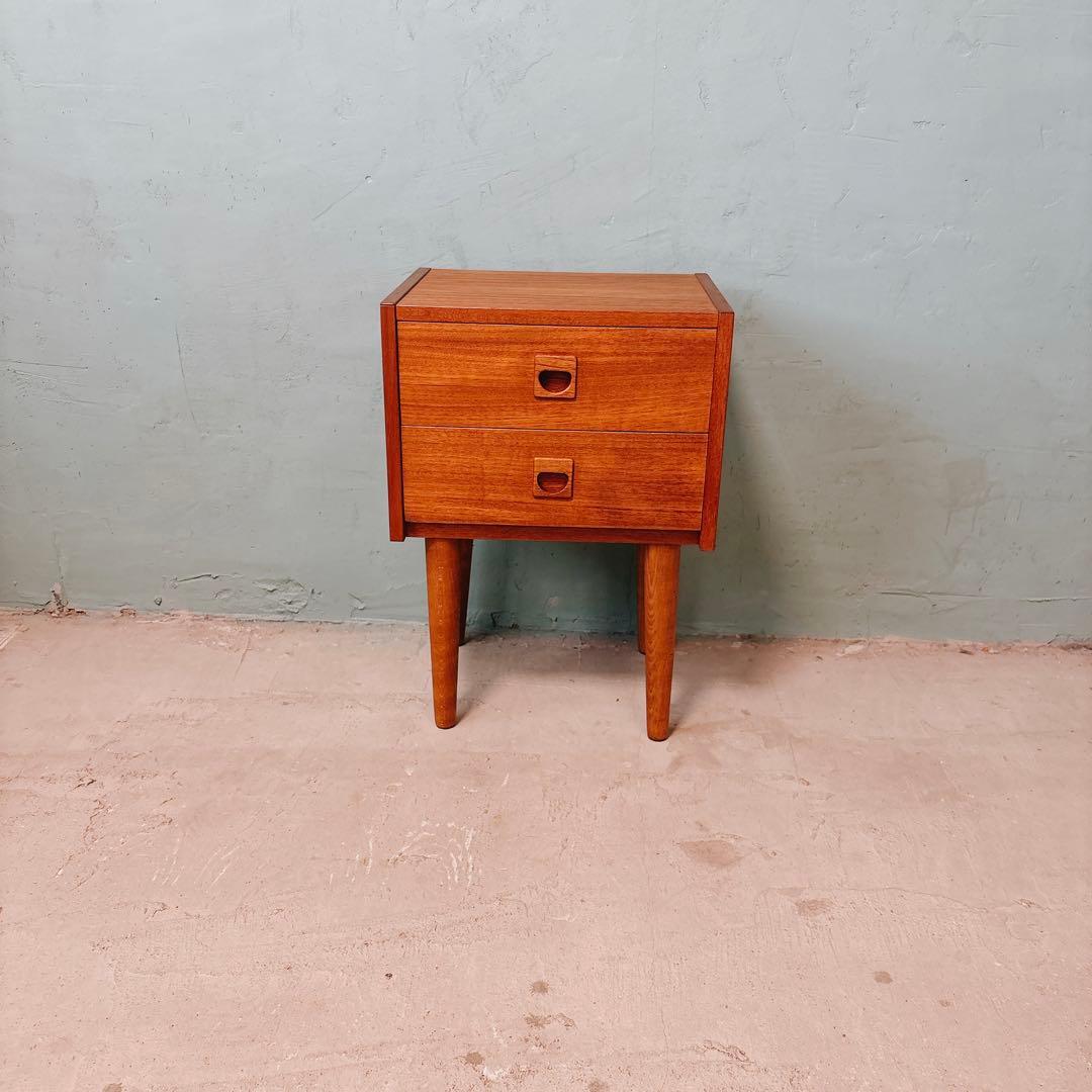 スウェーデン　チーク材　二段チェスト　北欧家具　北欧ビンテージ