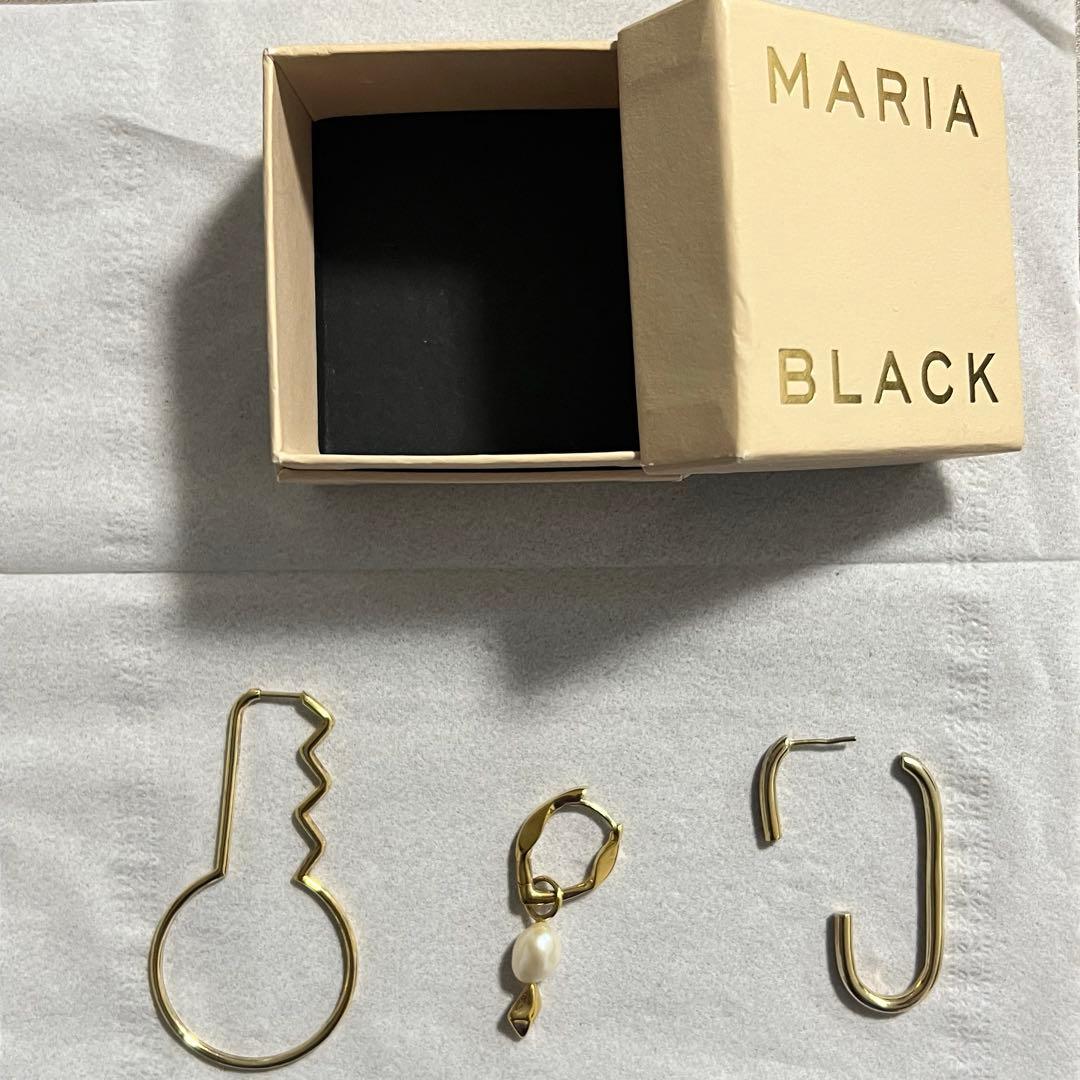 マリアブラック片耳ピアスセット