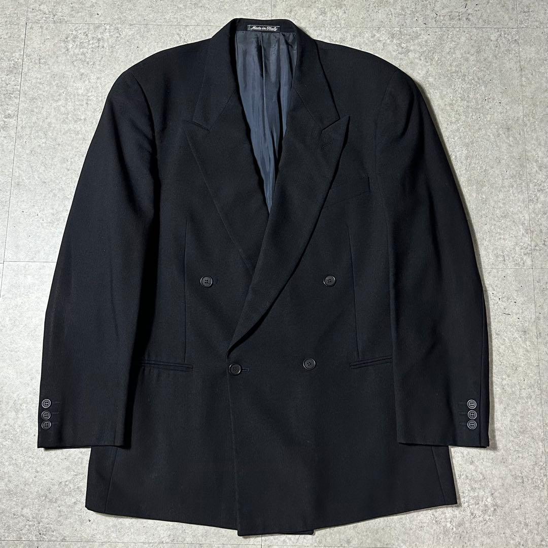 90s Giorgio Armani ウール ダブル テーラードジャケット 黒