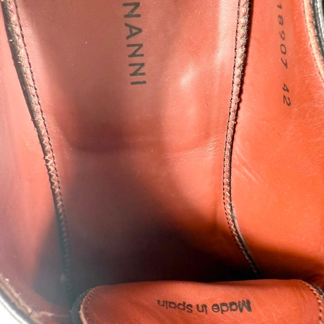 【美品】MAGNANNI マグナーニ　ホールカット（42）オパンケ製法　革靴　黒