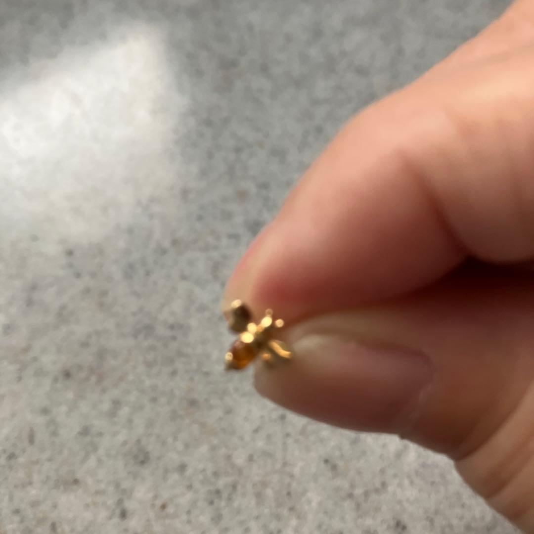 新品蜂デザイン ミツバチ18金ゴールドトーン ピアス(片耳用)