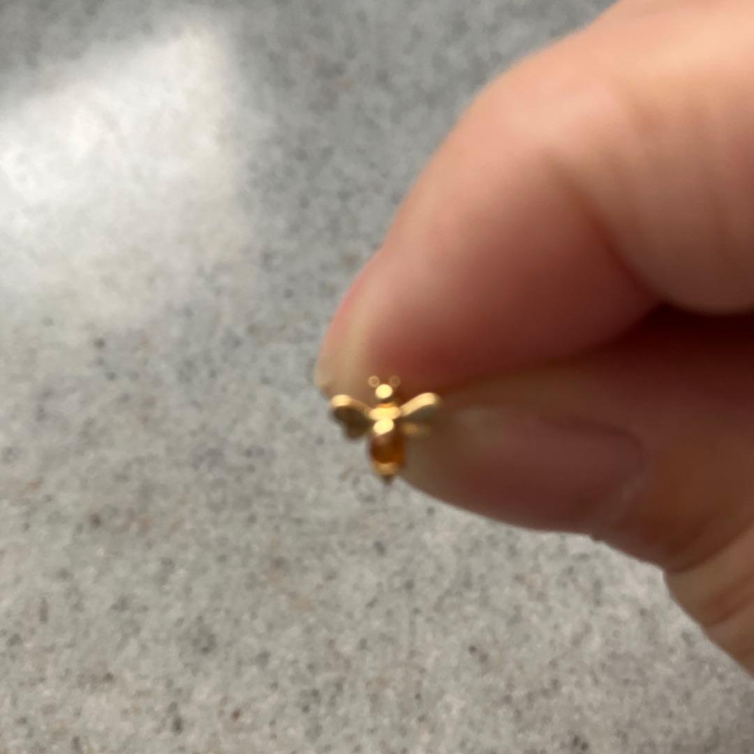 新品蜂デザイン ミツバチ18金ゴールドトーン ピアス(片耳用)