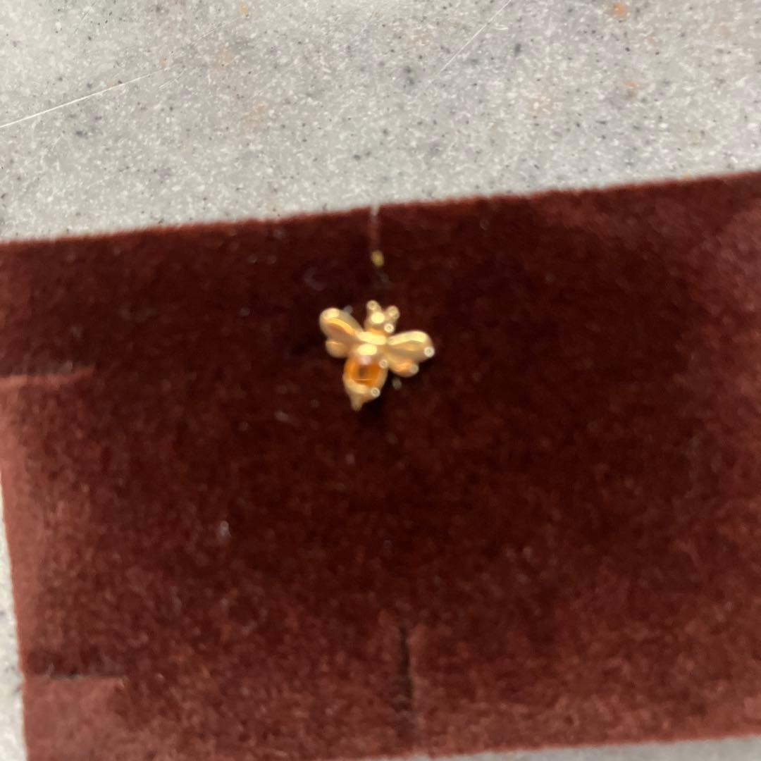 新品蜂デザイン ミツバチ18金ゴールドトーン ピアス(片耳用)
