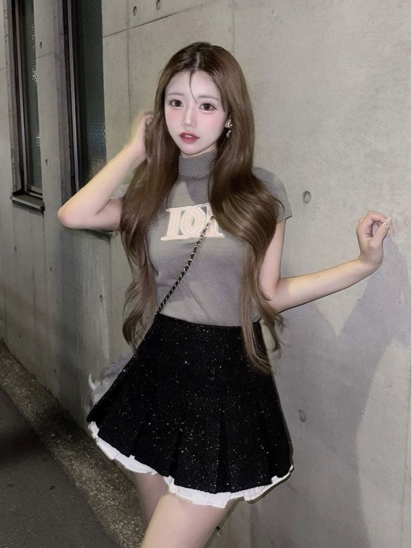 こ*く様 ダーリッチ スパンコールツイードミニスカート