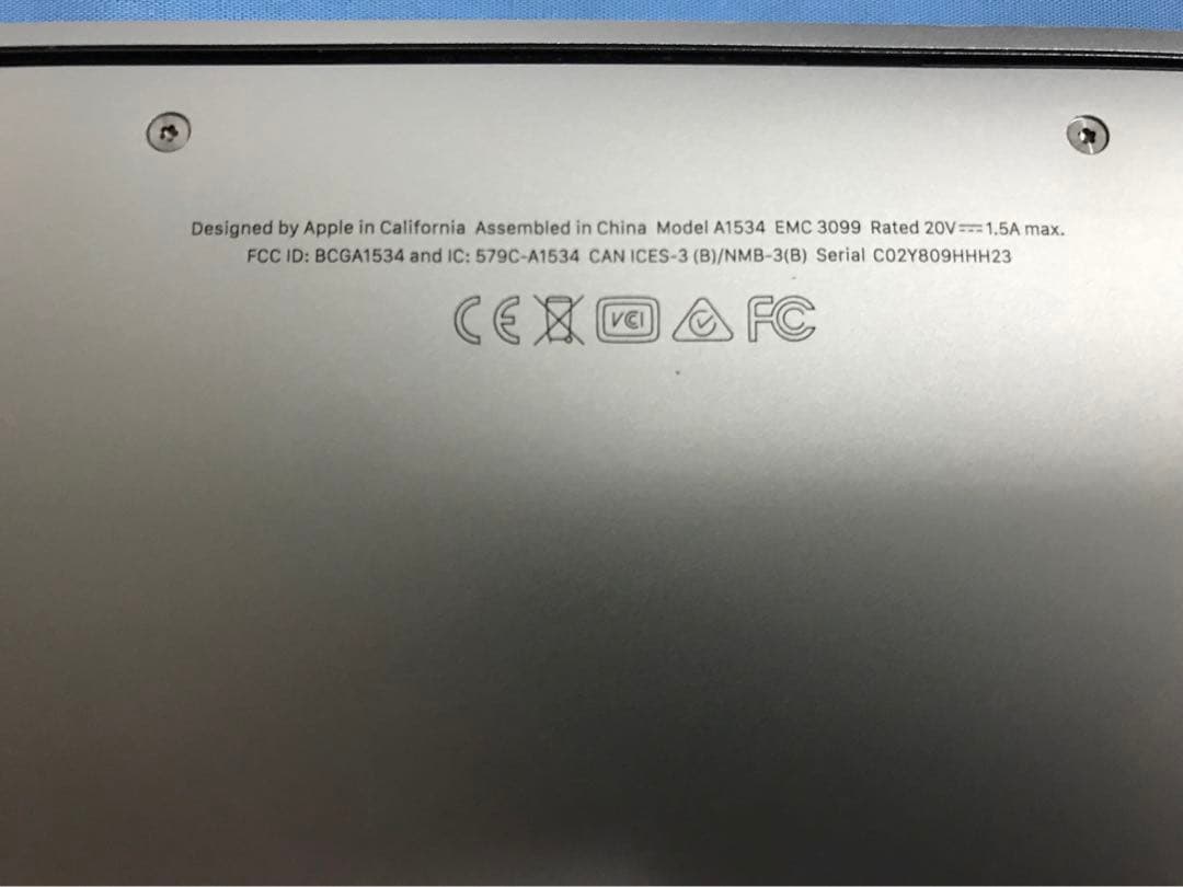 ジャンク品 MacBook 12インチ 2017 メモリ8GB