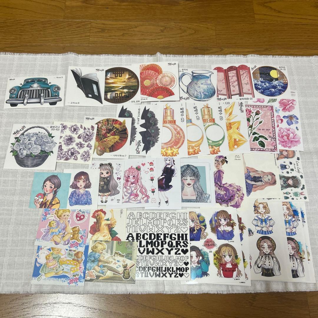 人物ステッカー　装飾ステッカー　1500枚セット　黒いたぬき　他