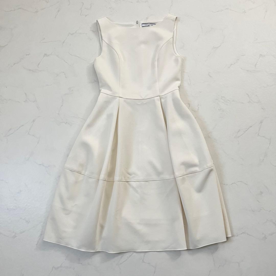 人気　フォクシー バロンドレス Aラインワンピース ホワイト 38