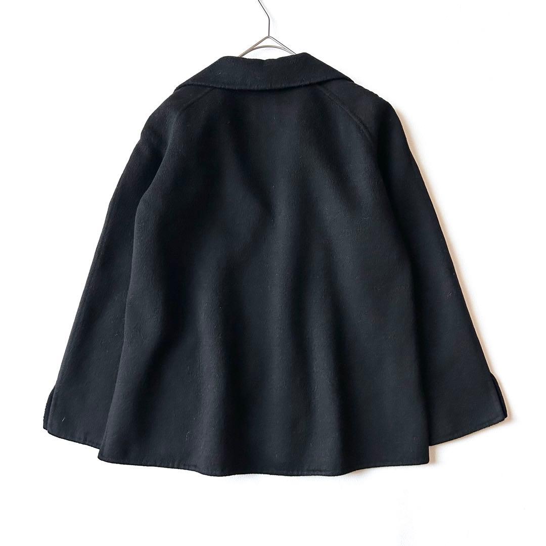 3039y美品 アニオナ カシミヤ混ダブルフェイスジャケット L 黒 イタリア製