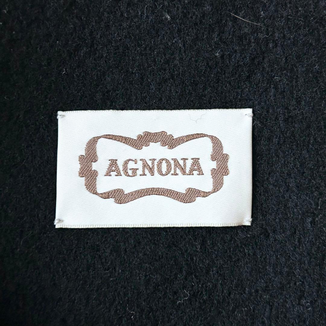 3039y美品 アニオナ カシミヤ混ダブルフェイスジャケット L 黒 イタリア製