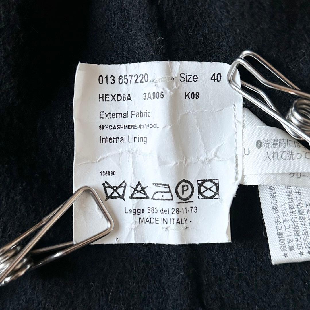 3039y美品 アニオナ カシミヤ混ダブルフェイスジャケット L 黒 イタリア製