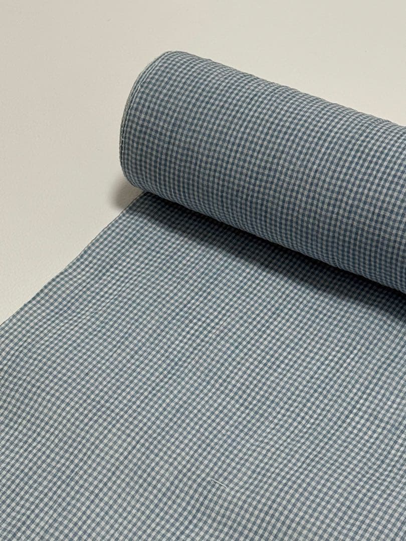 新品　夏物 小千谷ちぢみ 反物 本麻 越後 オーガニック 関松織物　水色