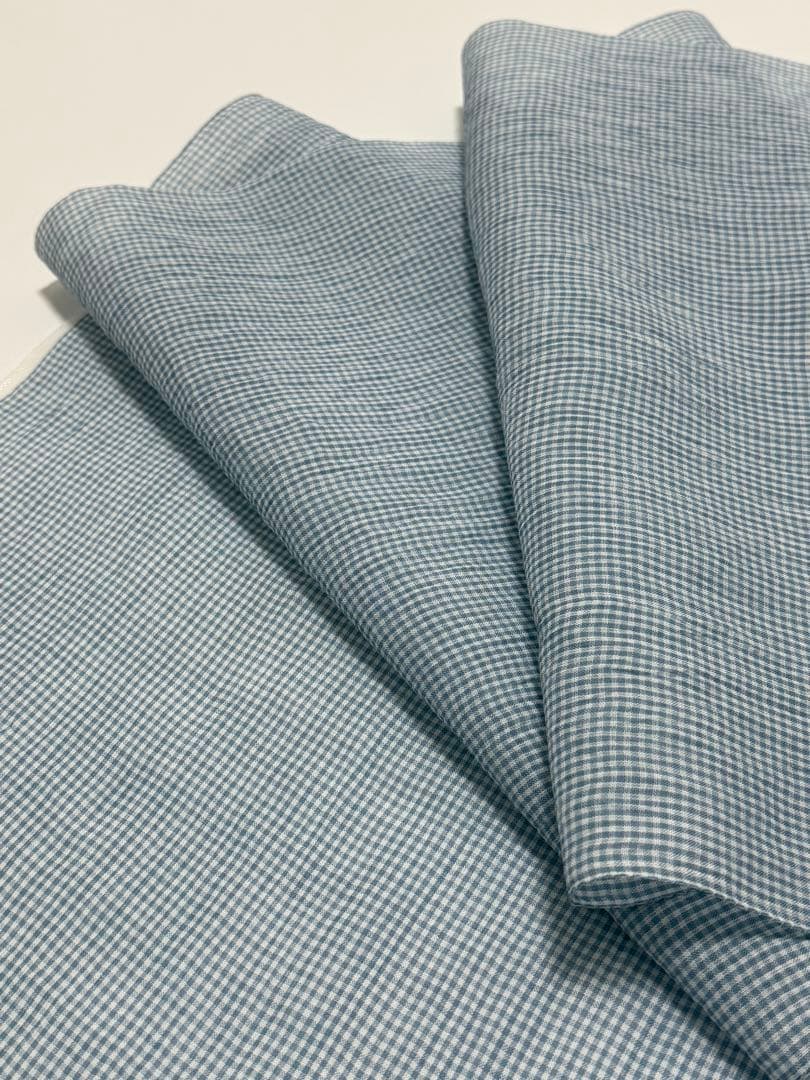 新品　夏物 小千谷ちぢみ 反物 本麻 越後 オーガニック 関松織物　水色