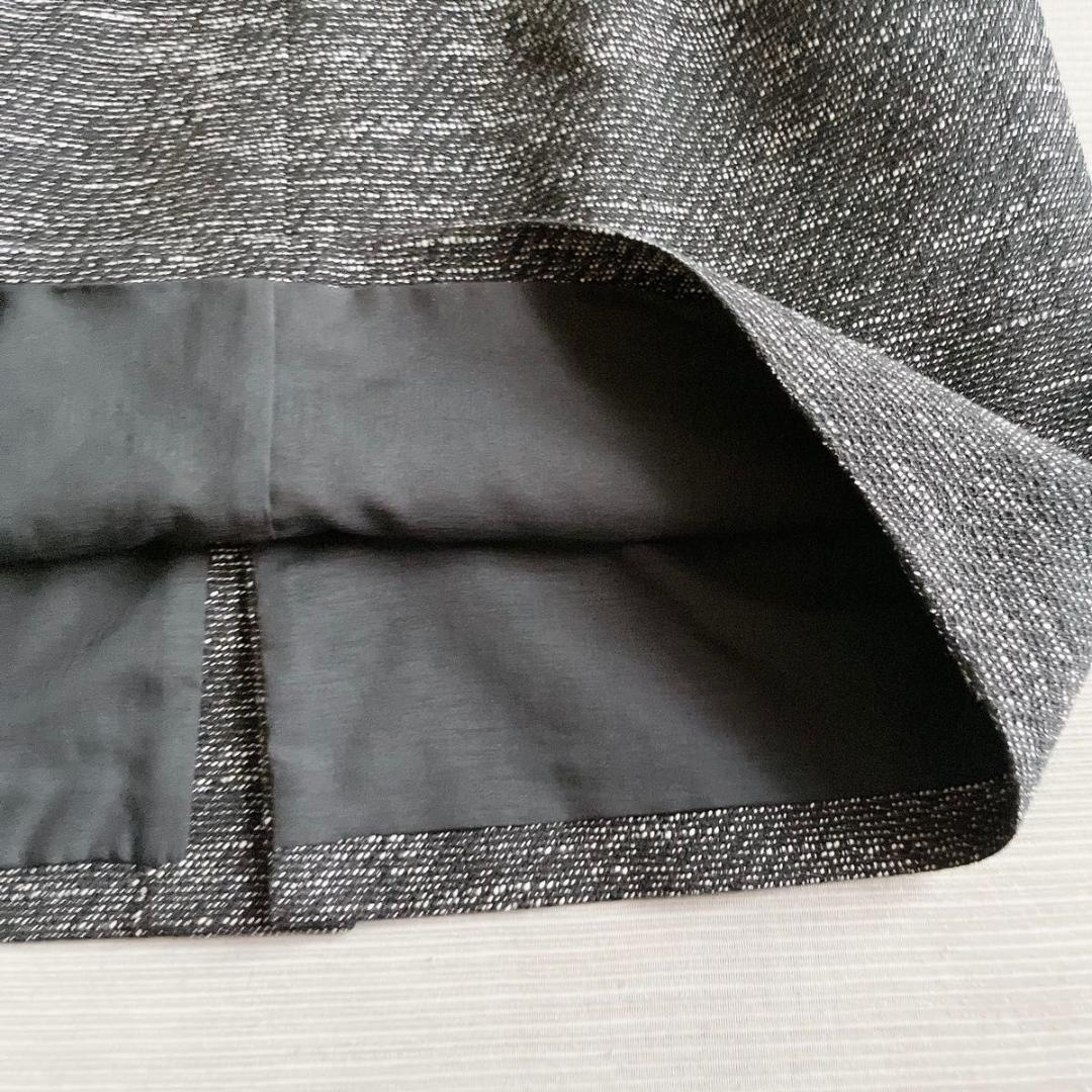 ＊極美品【ルネ】ツイード ワンピース フロントジップ ブラック 34 ビジュー