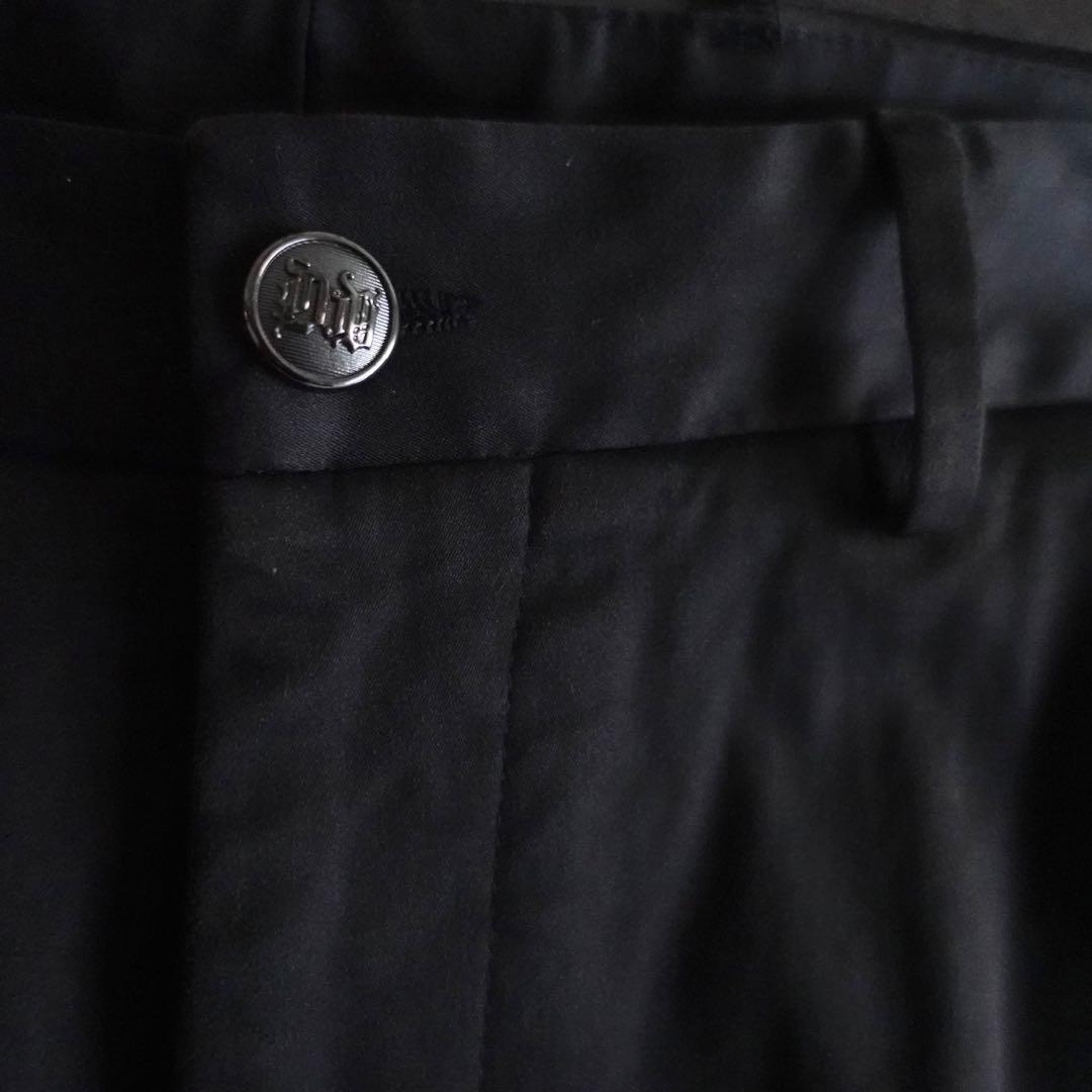 1990s VERSACE ライトモールスキン　ワイドトラウザーズ　ブラック