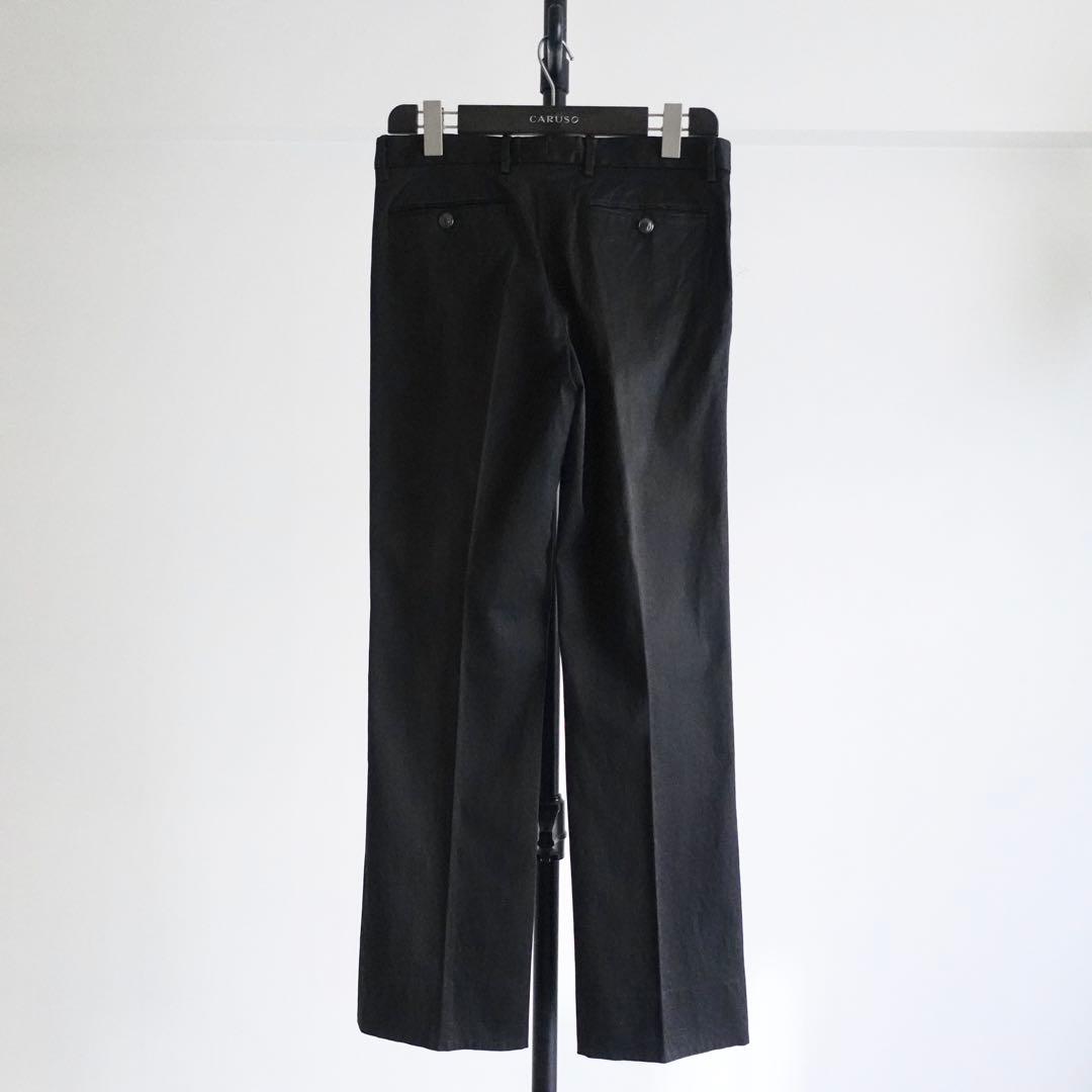 1990s VERSACE ライトモールスキン　ワイドトラウザーズ　ブラック