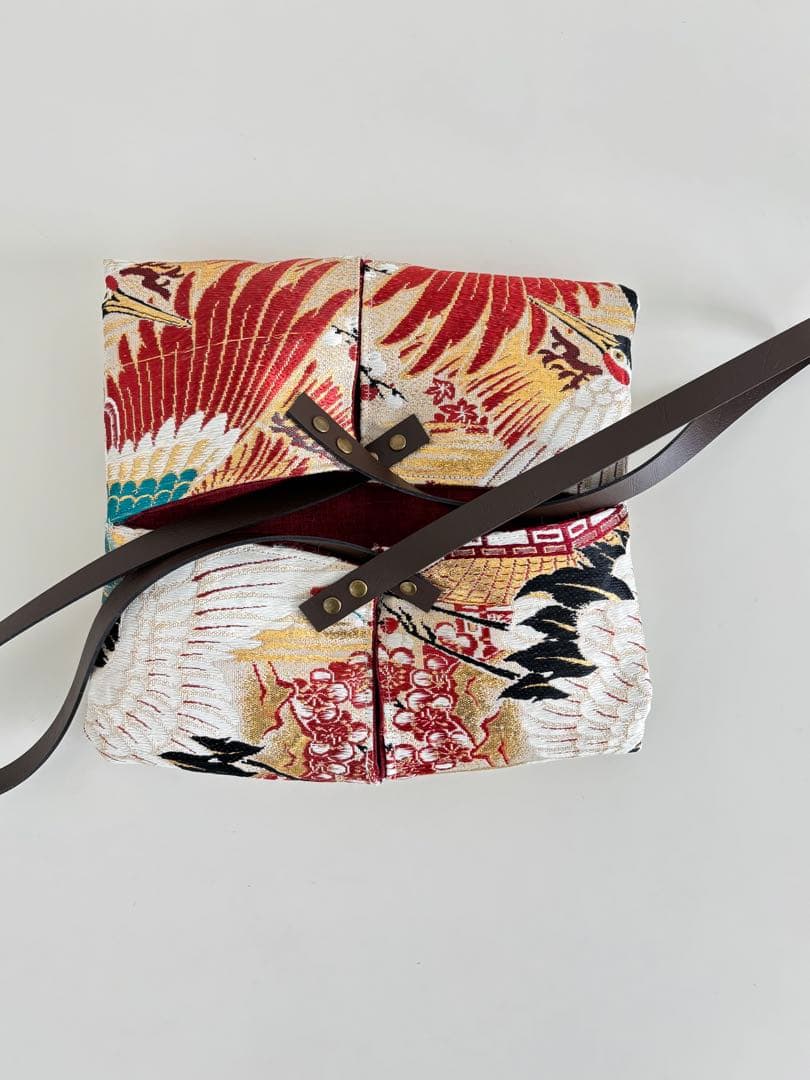 帯リメイクバッグ　あずま袋、風呂敷袋、エコバッグ、ショッピングバッグ、八角バッグ