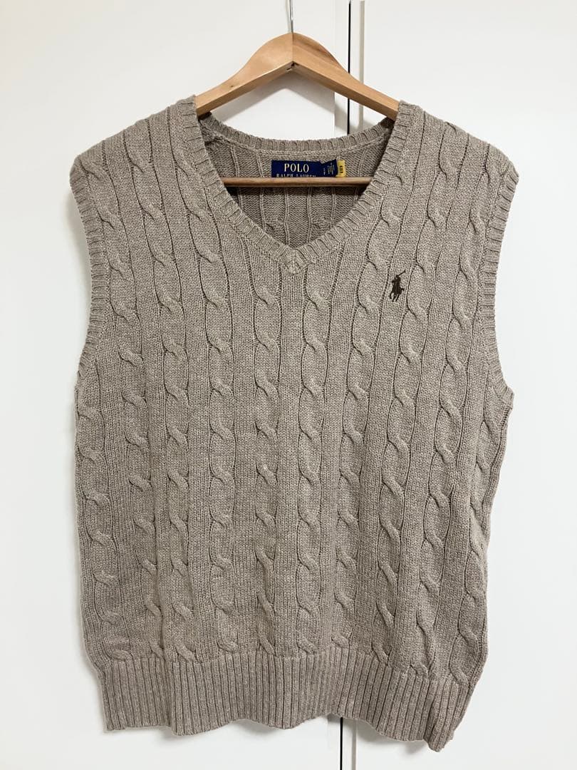 POLO RALPH LAURENポロラルフローレンのケーブルニットベスト　S